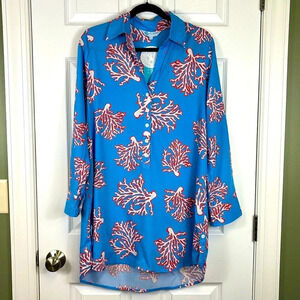 NWT Escapada coral white barrier reef august cover up sz sm